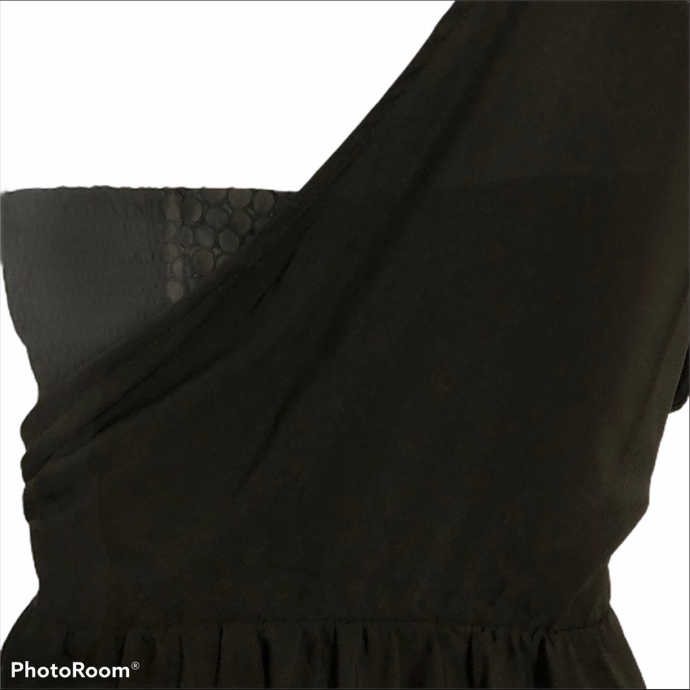 6 Shore Road Wanderlust Corset Top One Shoulder Ruched Mini LBD Black Dress NWT - Picture 7 of 13